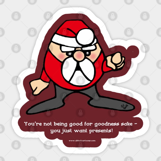 Funny Rude Santa Cartoons by Bill Abbott Sticker by abbottcartoons